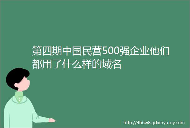 第四期中国民营500强企业他们都用了什么样的域名